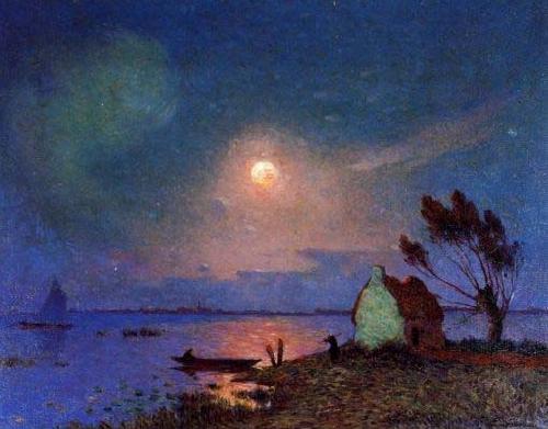 unknow artist Pont-Aven in the Moonlight oil painting image